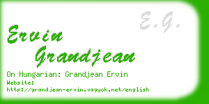 ervin grandjean business card